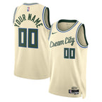 Milwaukee Bucks Nike Unisex 2025/26 City Edition Swingman Custom Jersey - Cream