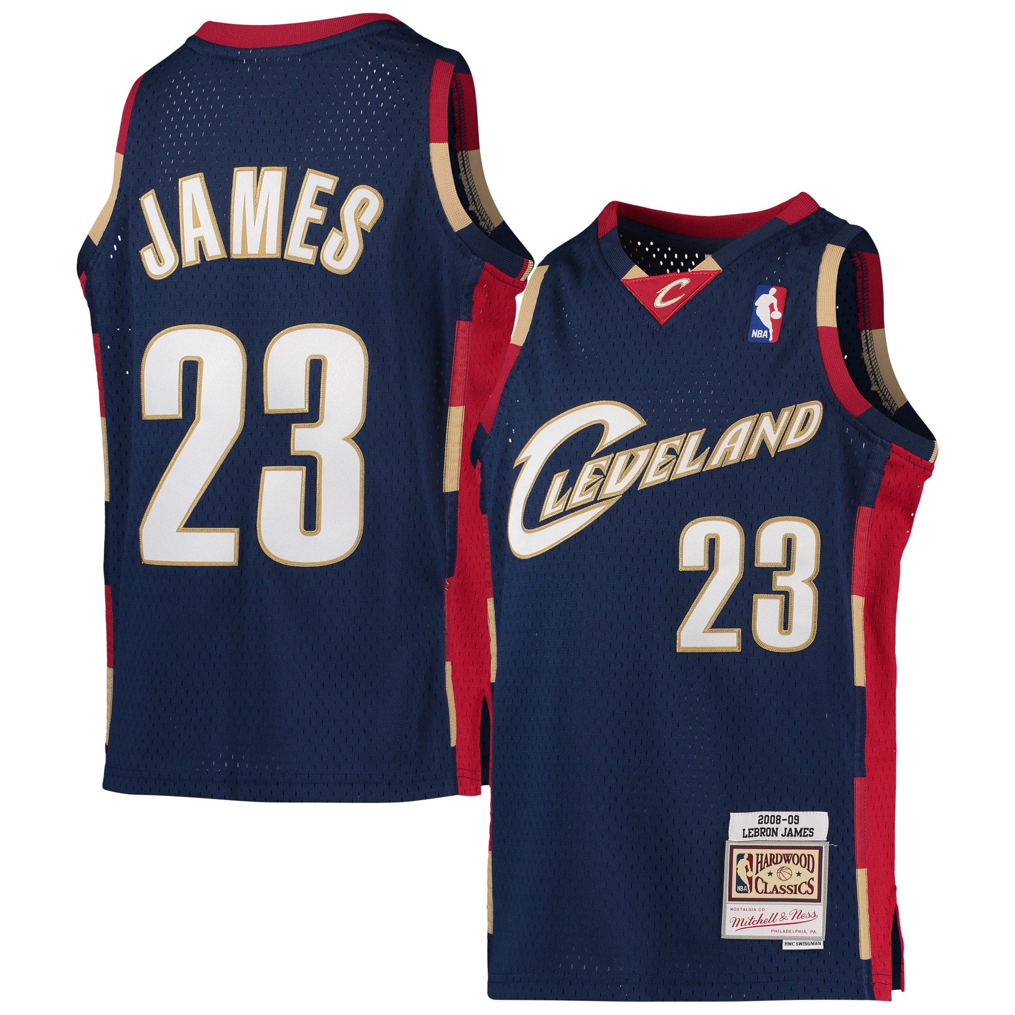 LeBron James Cleveland Cavaliers  Youth 2003-04 Hardwood Classics Swingman Jersey - Wine/Navy