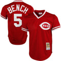 Johnny Bench Cincinnati Reds 1983 Authentic Copperstown Collection Mesh Batting Practice Jersey - Red
