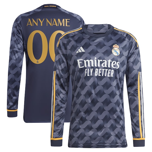 Los Merengues adidas 2023/24 Away Long Sleeve Replica Custom Jersey - Navy