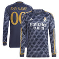 Los Merengues adidas 2023/24 Away Long Sleeve Replica Custom Jersey - Navy