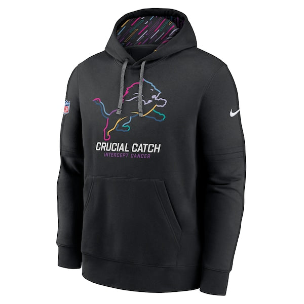 Detroit Lions Nike 2024 NFL Crucial Catch Club Pullover Hoodie - Black