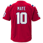 Drake Maye New England Patriots Nike Youth Alternate Game Jersey - Red/White