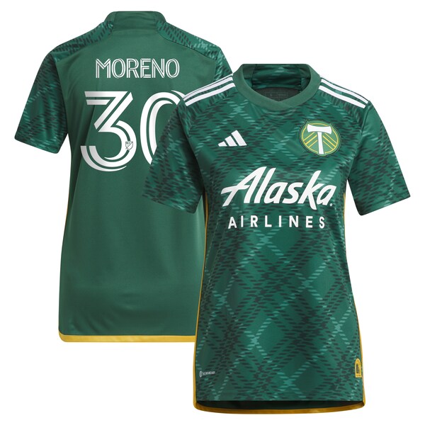 Santiago Moreno Portland Timbers adidas Women's 2024 Portland Plaid Kit Replica Jersey - Green
