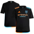 New York City FC adidas Youth 2024 24/7 Kit Replica Jersey – Black