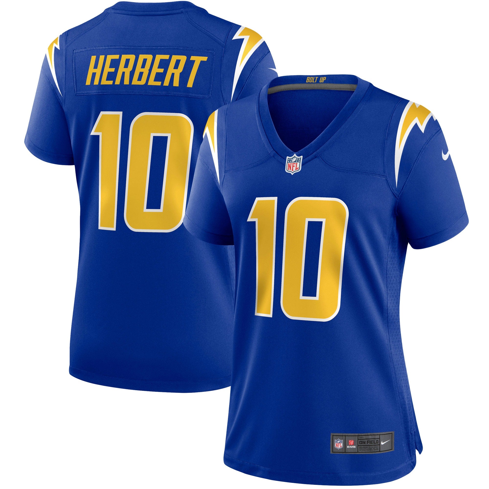 Justin Herbert Los Angeles Chargers Nike Women's Game Jersey - Powder Blue/Navy/Royal