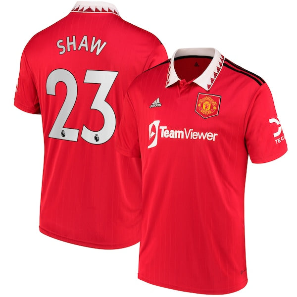 Luke Shaw Manchester United adidas 2022/23 Home Replica Player Jersey - Red
