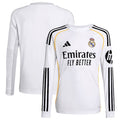 Los Merengues adidas Youth 2025/26 Home Replica Long Sleeve Jersey - White