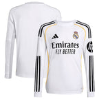 Los Merengues adidas Youth 2025/26 Home Replica Long Sleeve Jersey - White