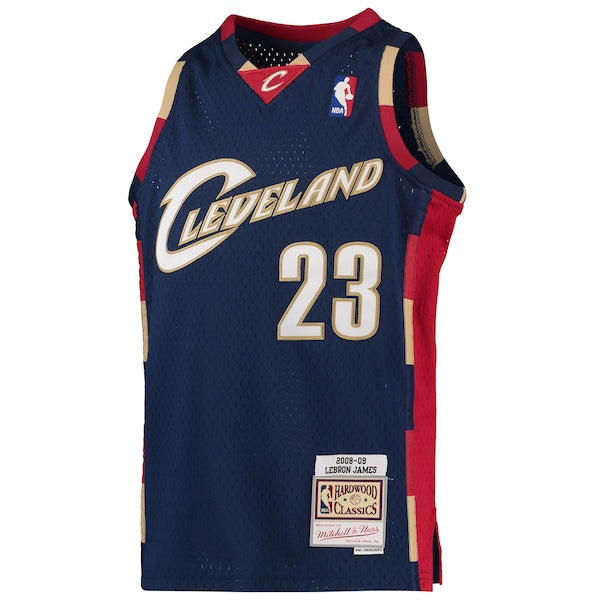 LeBron James Cleveland Cavaliers  Youth 2008-09 Hardwood Classics Swingman Jersey - Navy
