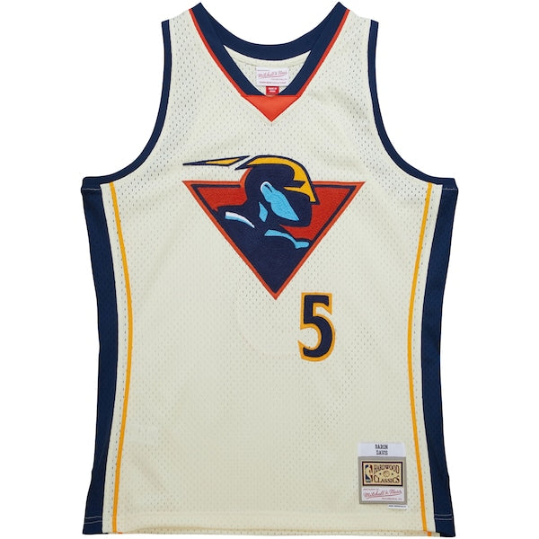Baron Davis Golden State Warriors Chainstitch Swingman Jersey - Cream