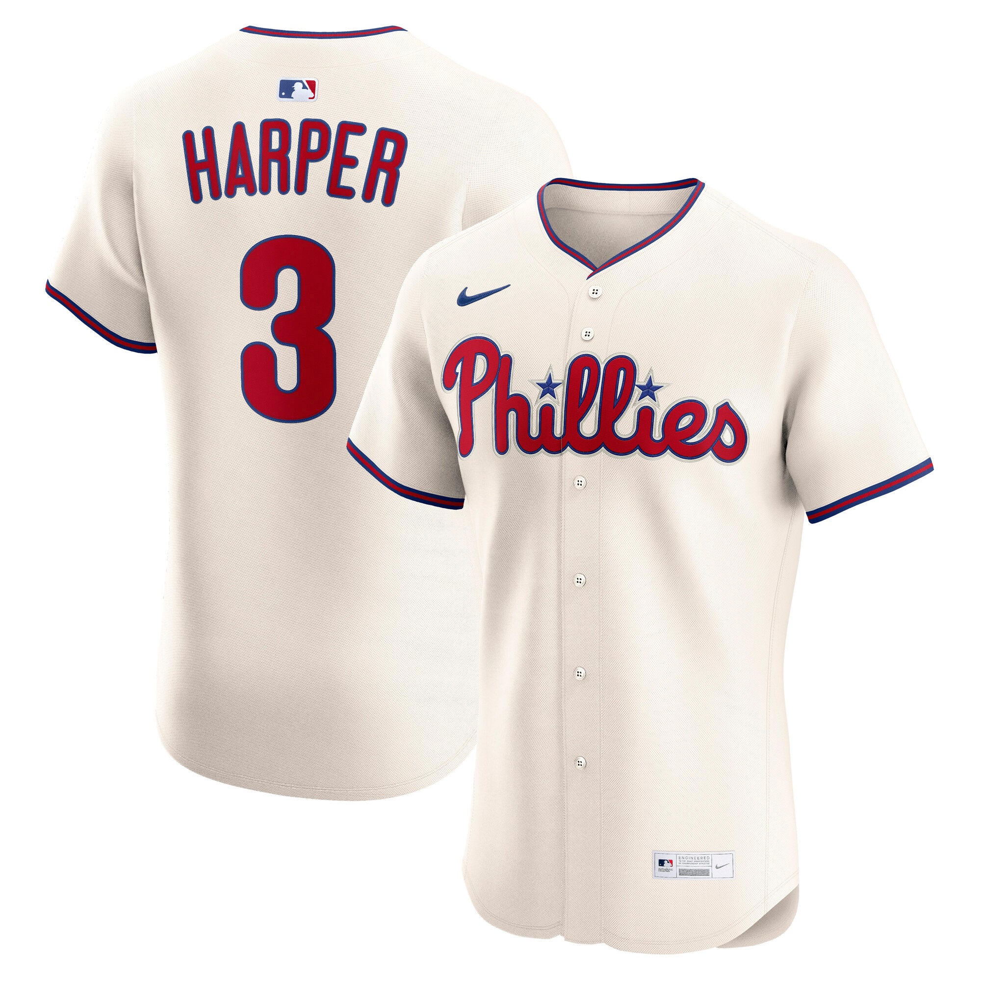 Bryce Harper Philadelphia Phillies Nike Alternate Elite Jersey - Light Blue/Cream/White