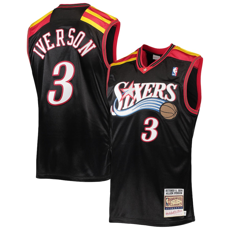 Allen Iverson Philadelphia 76ers 1996/97 Hardwood Classics Authentic Jersey - Red/Black/White