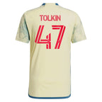 John Tolkin New York Red Bulls adidas 2024 Daniel Patrick Kit Replica Jersey - Yellow