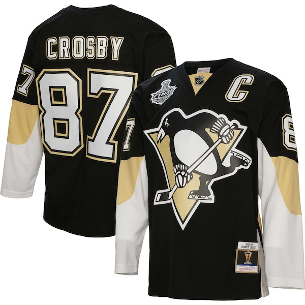 Sidney Crosby Pittsburgh Penguins Captain Patch 2008/09 Blue Line Player Jersey - Black