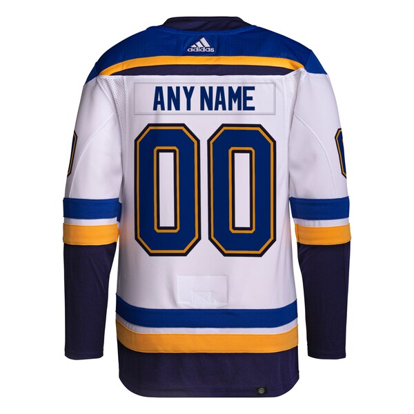 St. Louis Blues adidas  Away  Primegreen Authentic Custom Jersey - White