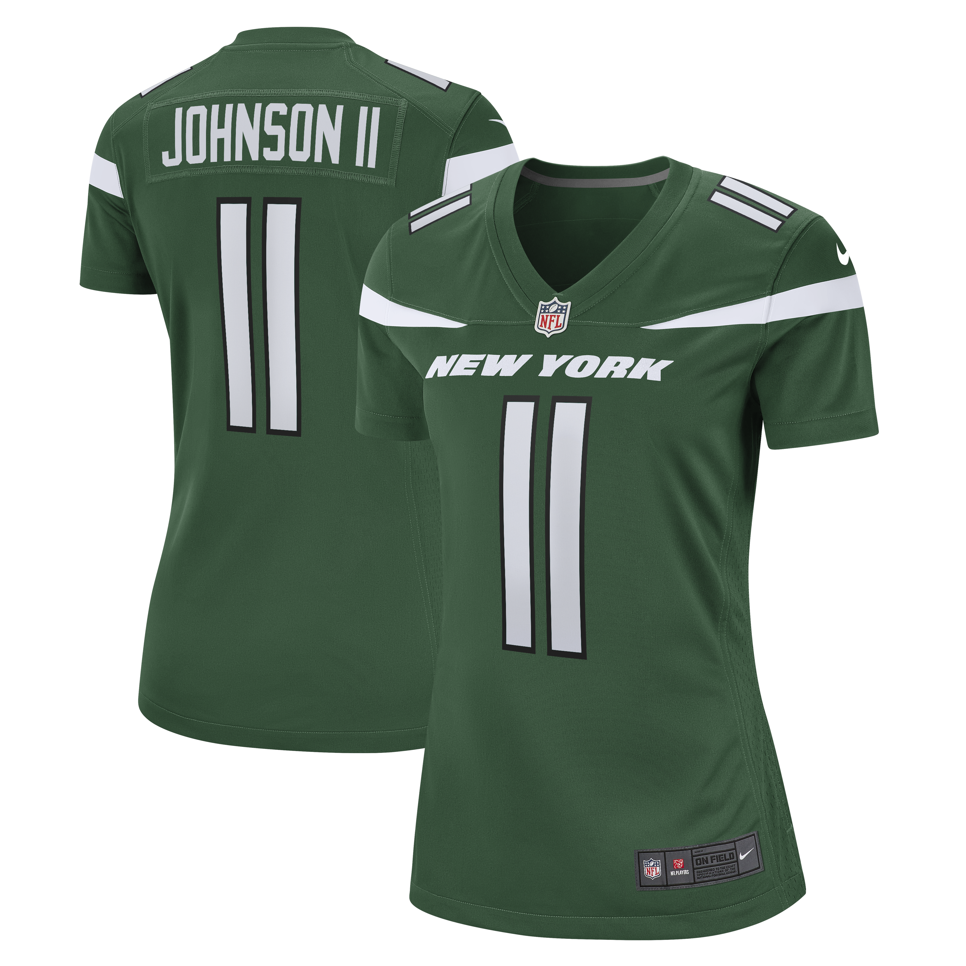 Jermaine Johnson II New York Jets Nike Women's Alternate Game Jersey - Spotlight White/Green