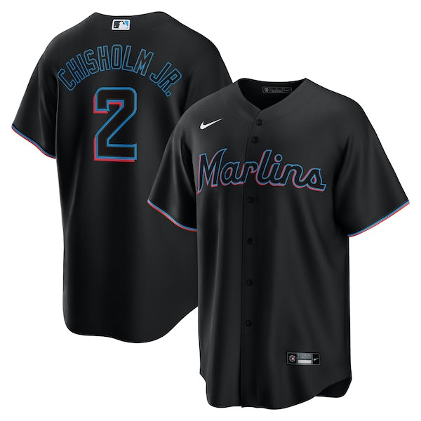 Jazz Chisholm Jr. Miami Marlins Nike Alternate Replica Player Jersey - Black/White