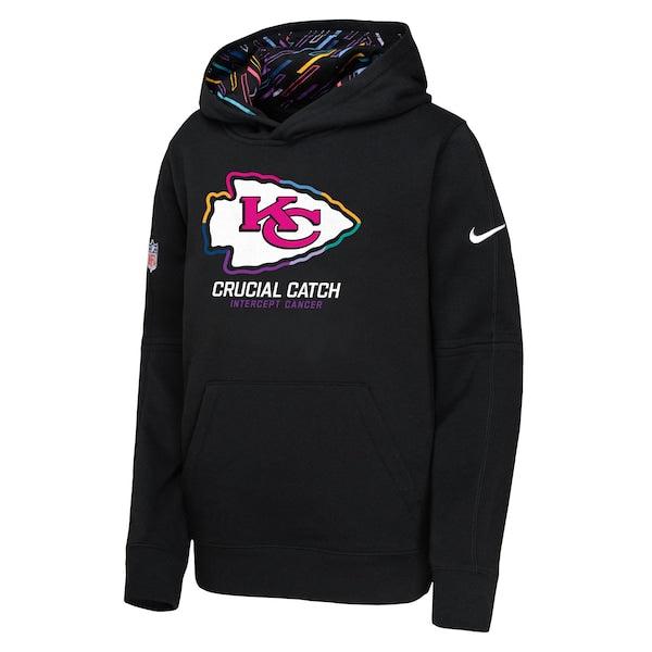 Kansas City Chiefs Nike Youth 2024 NFL Crucial Catch Pullover Hoodie - Black