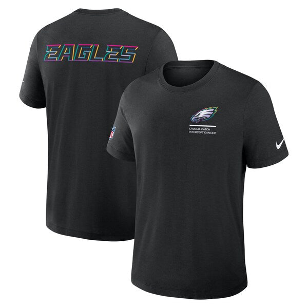 Philadelphia Eagles Nike Tall 2025 NFL Crucial Catch Tri-Blend Dri-FIT T-Shirt - Black