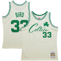 Larry Bird Boston Celtics  Chainstitch Swingman Jersey - Cream