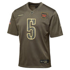 Jayden Daniels Washington Commanders Nike Youth 2025 Salute to Service Game Jersey - Olive