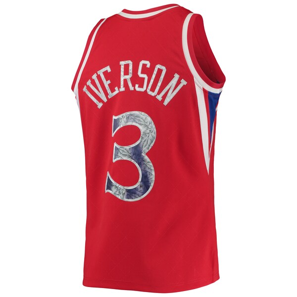 Allen Iverson Philadelphia 76ers 1996/97 Hardwood Classics NBA 75th Anniversary Diamond Swingman Jersey - Red