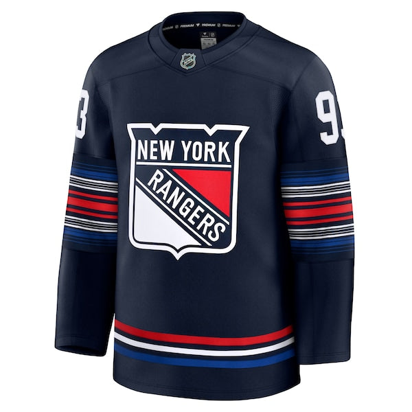 Mika Zibanejad New York Rangers  Alternate Premium Jersey - Navy/Blue/White