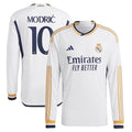 Luka Modric Los Merengues adidas Home 2023/24 Authentic Long Sleeve Jersey - White