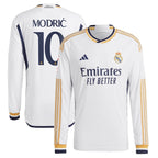 Luka Modric Los Merengues adidas Home 2023/24 Authentic Long Sleeve Jersey - White