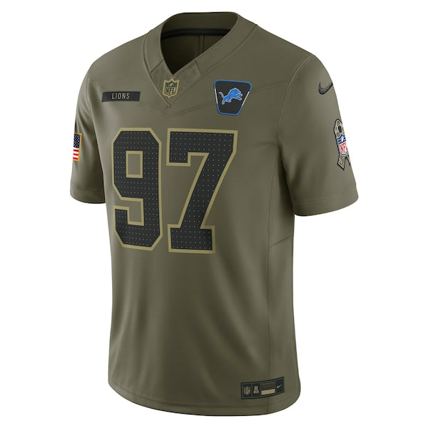Aidan Hutchinson Detroit Lions Nike 2025 Salute to Service Limited Jersey - Olive