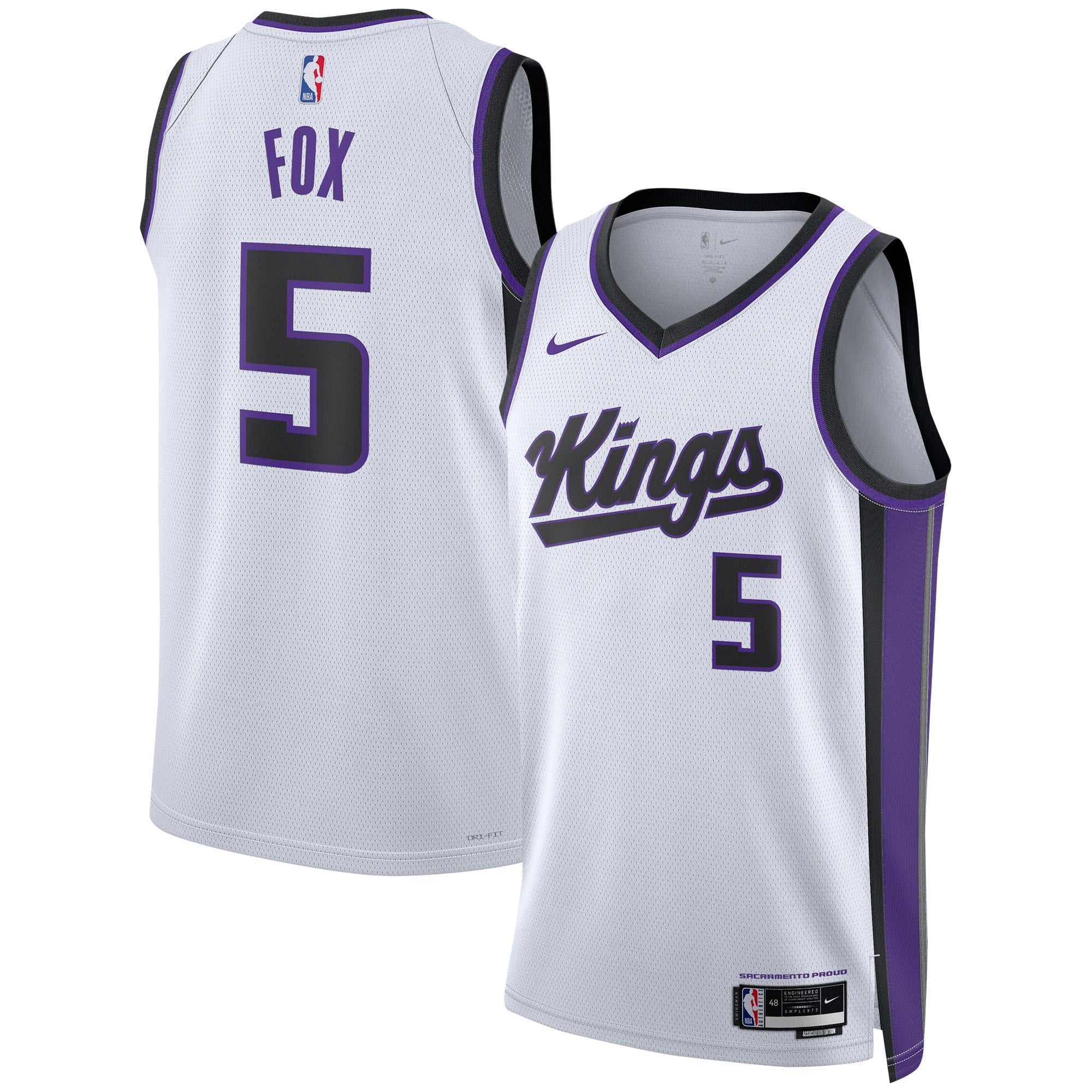 De'Aaron Fox Sacramento Kings Nike Unisex Swingman Jersey - Icon Edition - Black/White