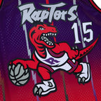 Vince Carter Toronto Raptors 1998/99 Hardwood Classics Fadeaway Swingman Player Jersey - Red/Purple