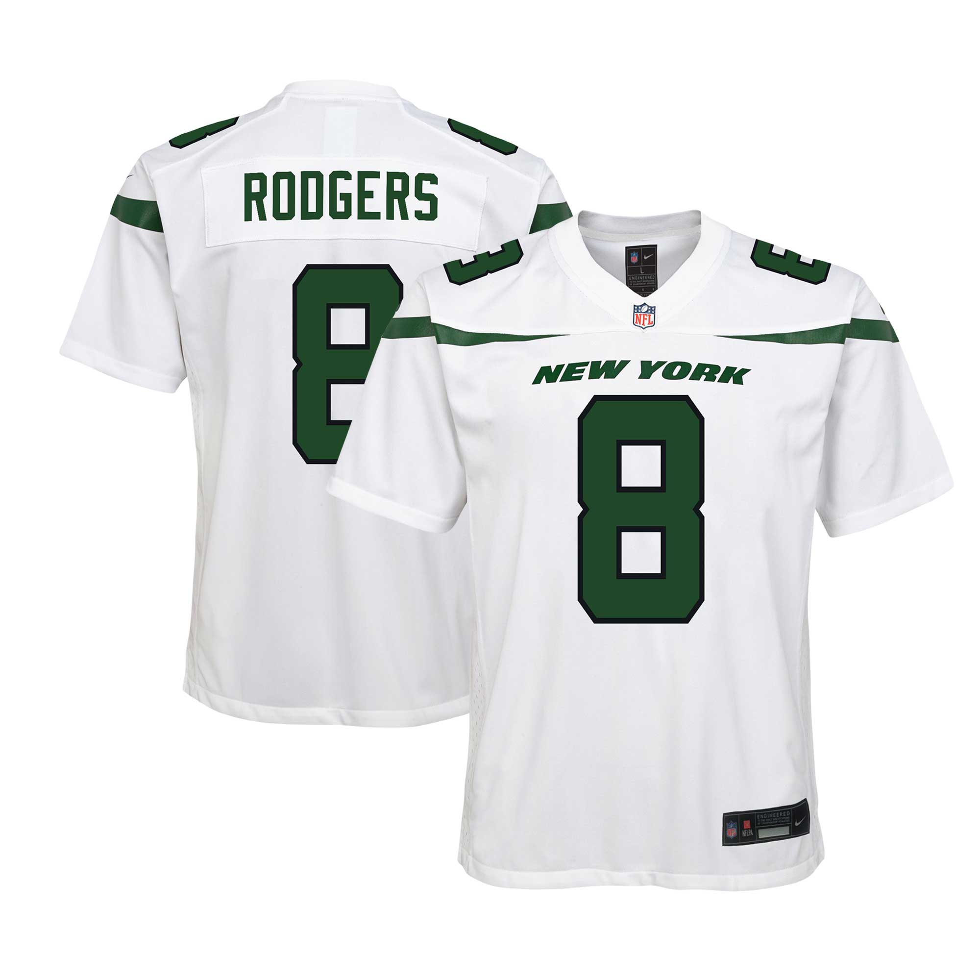 Aaron Rodgers New York Jets Nike Youth Game Jersey - Green/Black/White