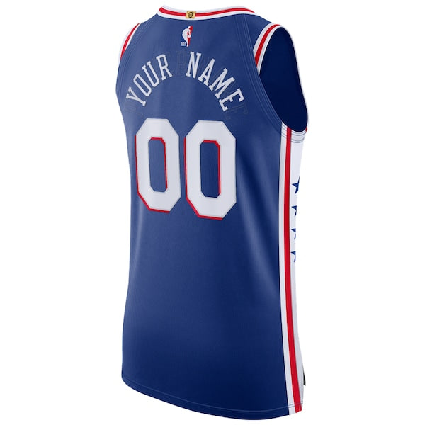 Philadelphia 76ers Nike 2021/22 Diamond Authentic Custom Jersey - Icon Edition - Royal