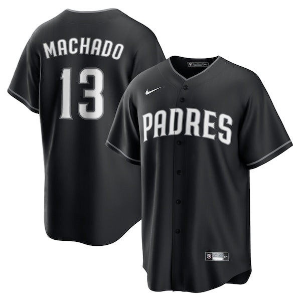 Manny Machado San Diego Padres Nike Lights Out Replica Player Jersey - Black