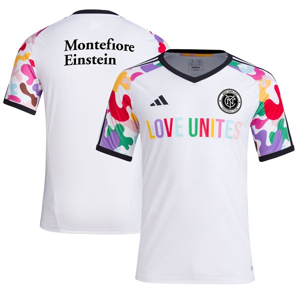 New York City FC adidas 2024 Pride Pre-Match Top - White