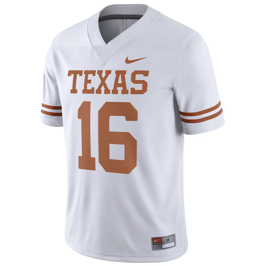 Men's Nike Arch Manning White Texas Longhorns NIL Replica Football Jersey - White/Orange