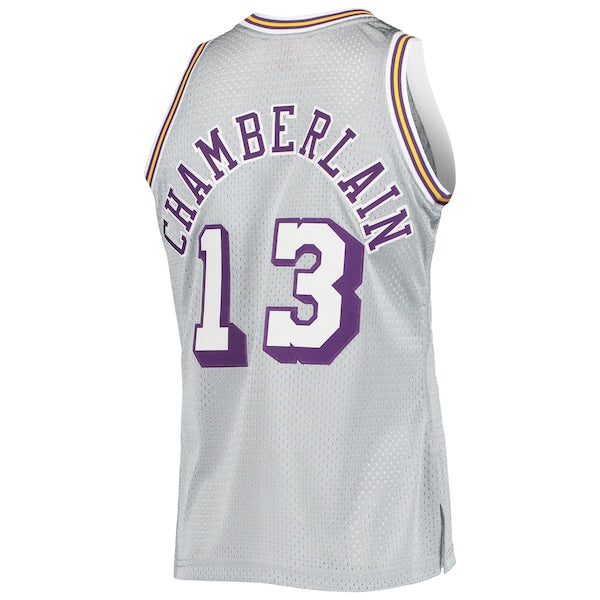 Wilt Chamberlain Los Angeles Lakers 75th Anniversary 1971/72 Hardwood Classics Swingman Jersey - Silver