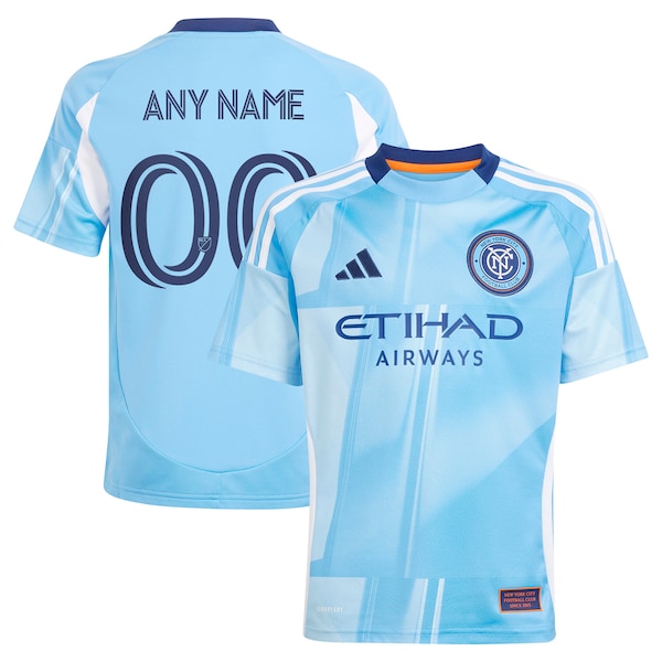 New York City FC adidas Youth 2025 The Excelsior Kit Replica Custom Jersey - Light Blue