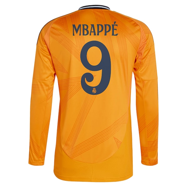 Kylian Mbappé Los Merengues adidas 2024/25 Away Replica Long Sleeve Player Jersey - Orange