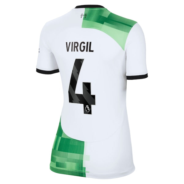 Virgil van Dijk Liverpool Nike Women's 2023/24 Away Replica Player Jersey - White/Red