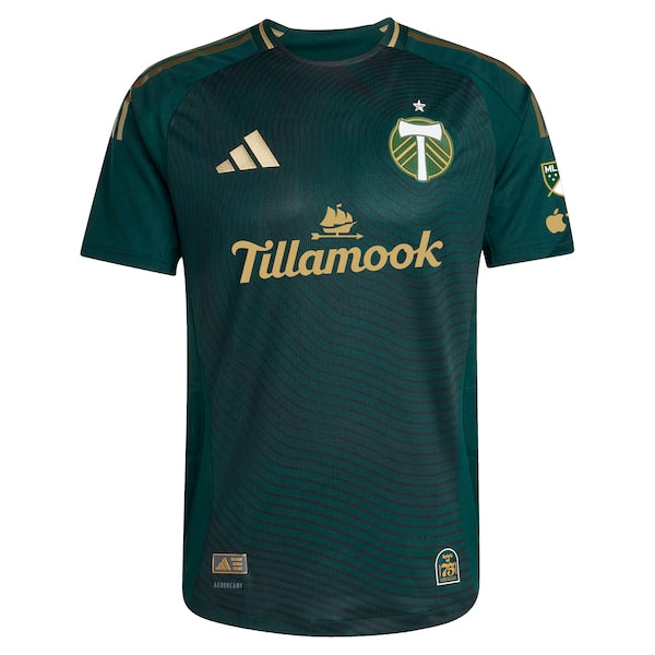 Portland Timbers adidas 2025 Forever Green & Gold Authentic Custom Jersey - Green