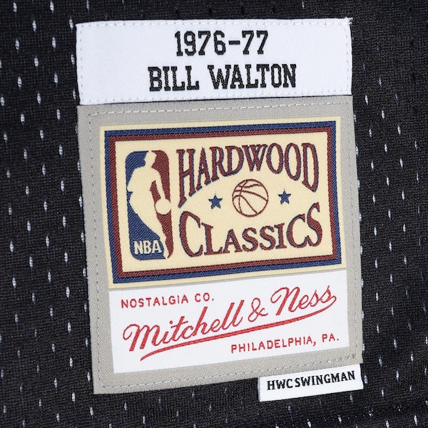 Bill Walton Portland Trail Blazers Hardwood Classics 1976/77 Split Swingman Jersey - Red/Black