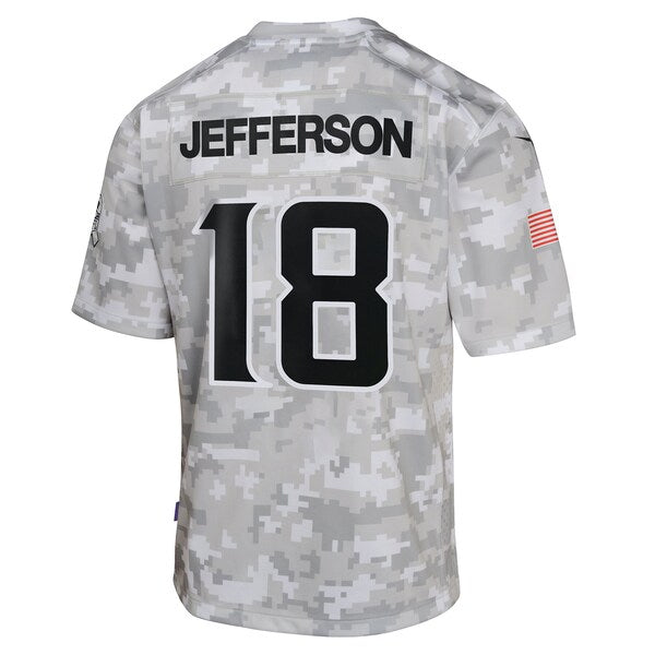 Justin Jefferson Minnesota Vikings Nike Youth 2024 Salute to Service Game Jersey - Arctic Camo