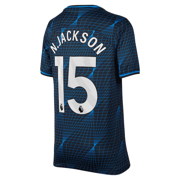 Nicolas Jackson Chelsea Nike Youth 2023/24 Away Stadium Replica Player Jersey - Navy