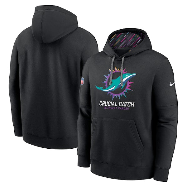 Miami Dolphins Nike 2024 NFL Crucial Catch Club Pullover Hoodie - Black