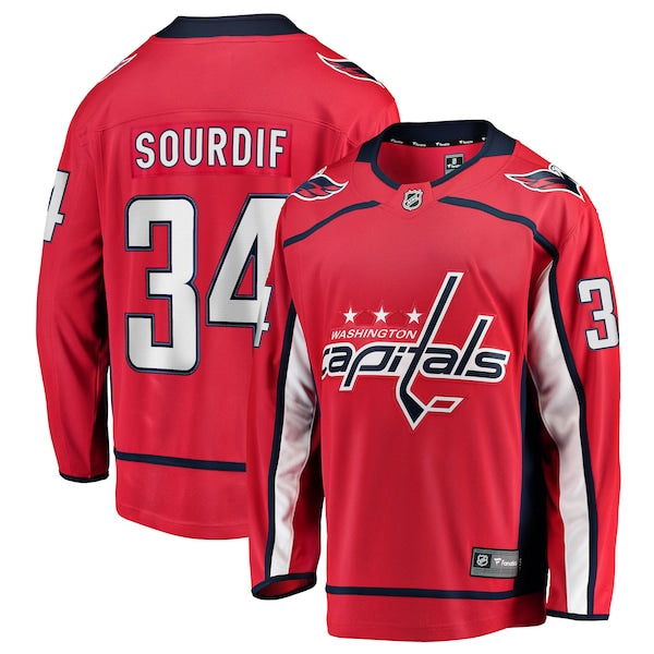 Justin Sourdif Washington Capitals  Home Breakaway Jersey - Red