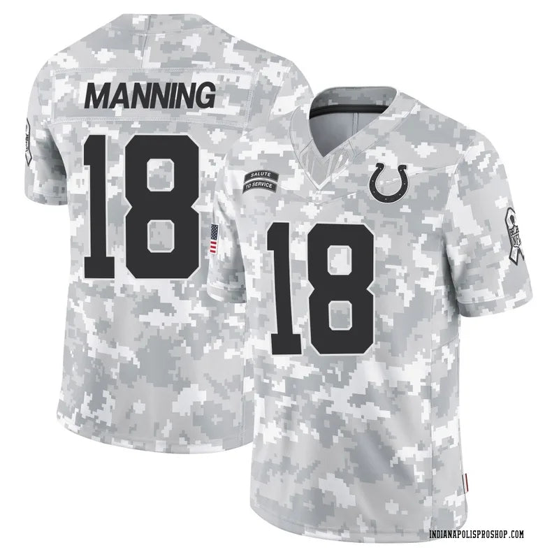 Peyton Manning Indianapolis Colts Nike 2024 Salute to Service Limited Jersey - Arctic Camo