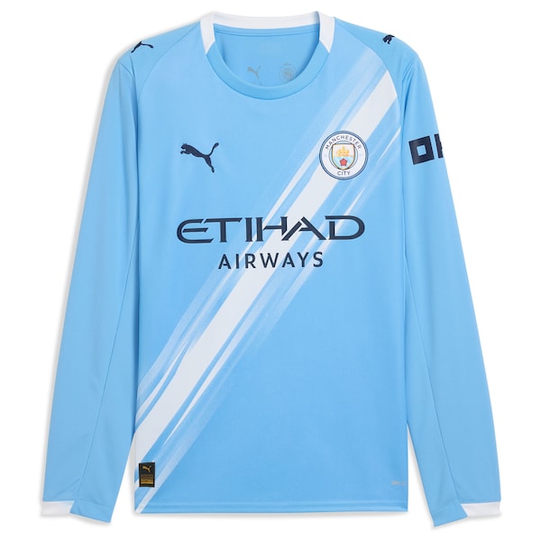 Erling Haaland Manchester City Puma 2025/26 Home Replica Long Sleeve Player Jersey - Sky Blue